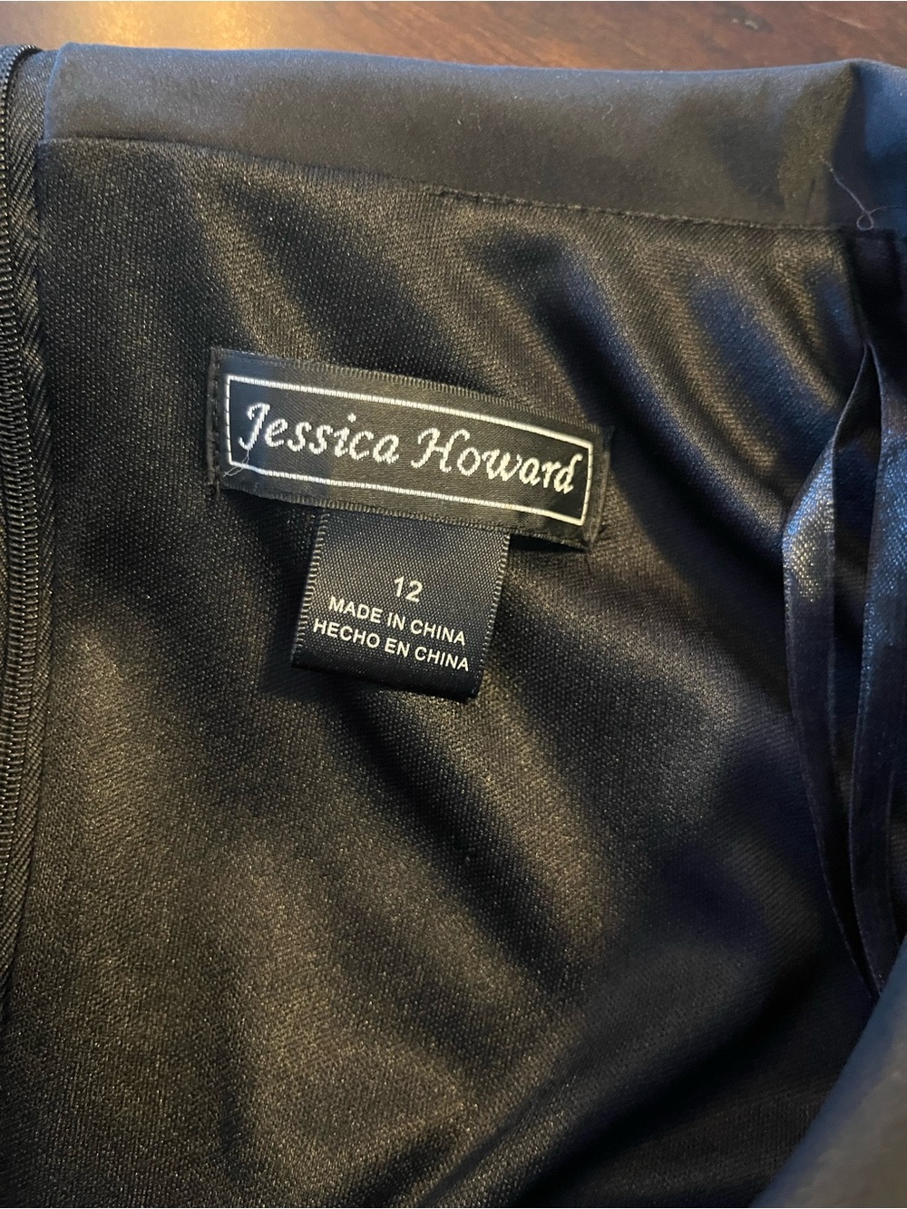 Black Satin-Trim Fit & Flare Dress by Jessica Howard semi-formal - Picture 5 of 7